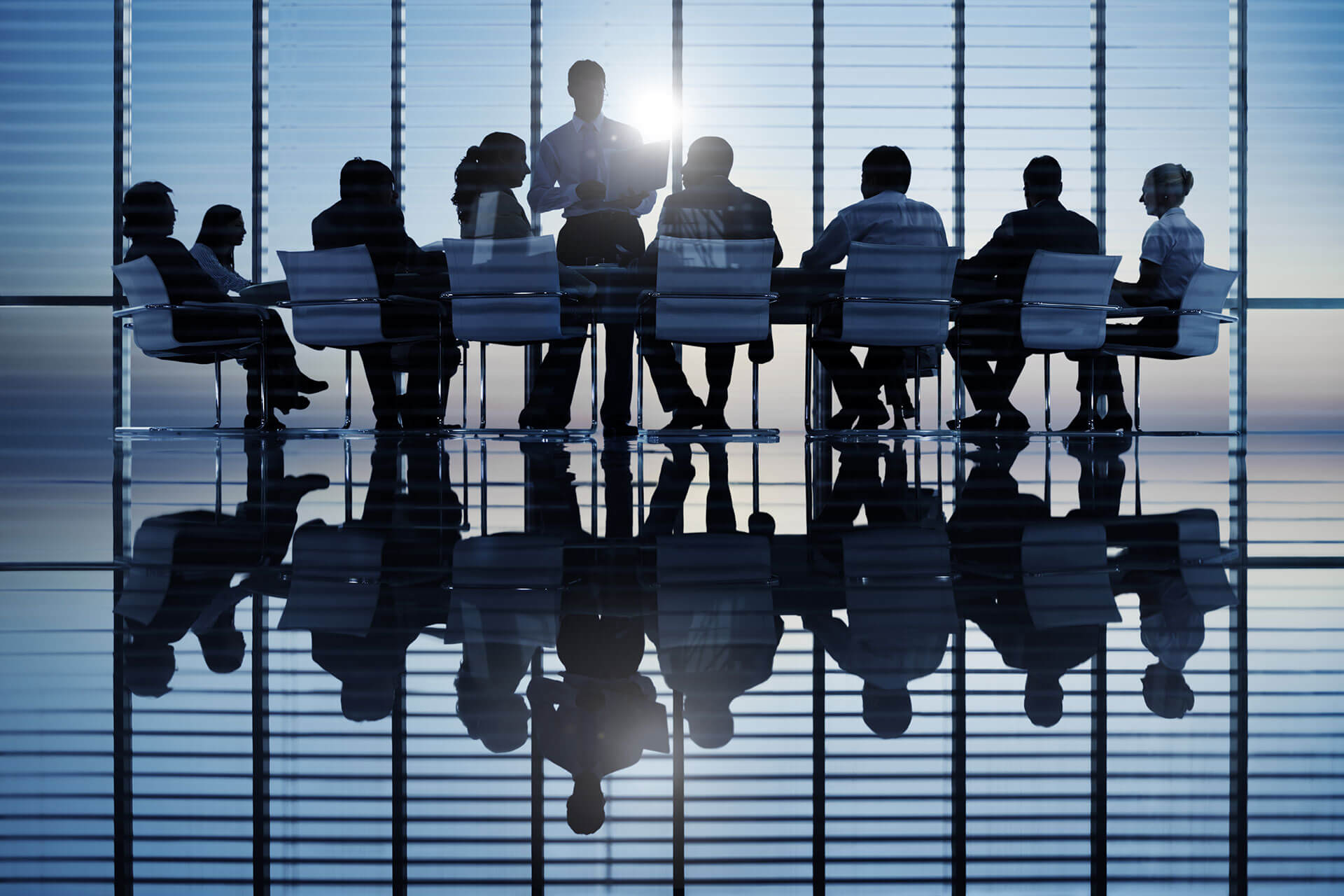board meeting silhouette